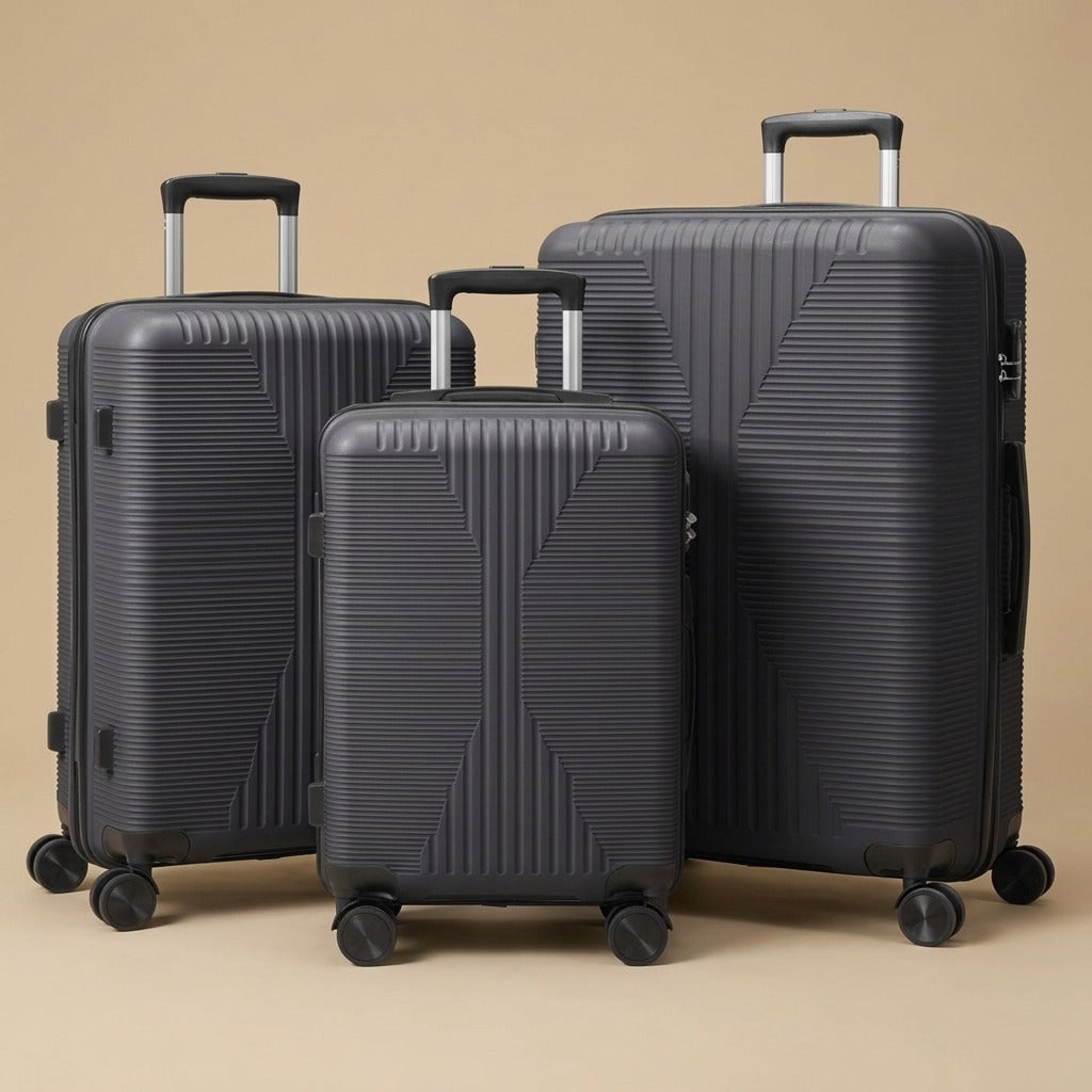 Crush-Resistant PP 3-Piece Spinner Luggage Set