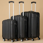 Classic Ribbed 3-Piece Spinner Luggage Set with TSA Lock