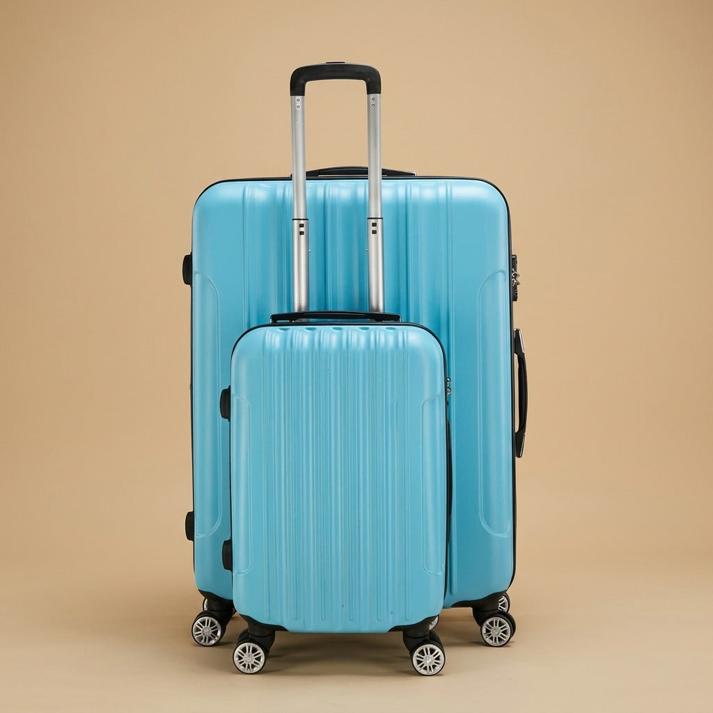 Classic Ribbed 3-Piece Spinner Luggage Set with TSA Lock
