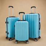 Classic Ribbed 3-Piece Spinner Luggage Set with TSA Lock