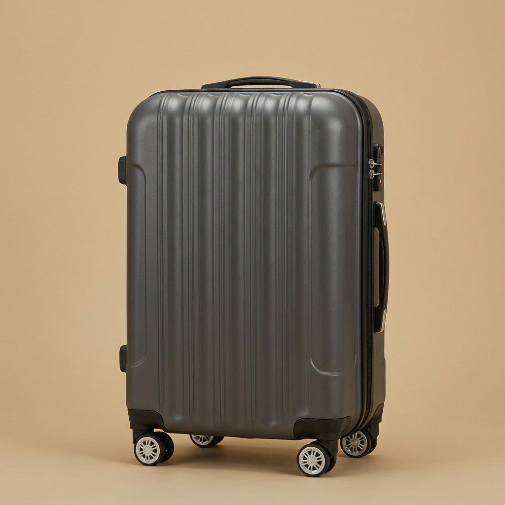 Classic Ribbed 3-Piece Spinner Luggage Set with TSA Lock