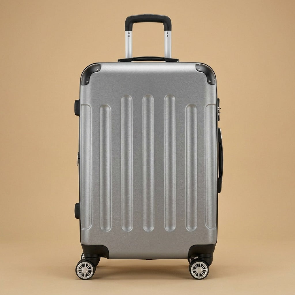 Classic Ribbed 3-Piece Spinner Luggage Set with TSA Lock