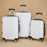 Classic Ribbed 3-Piece Spinner Luggage Set with TSA Lock