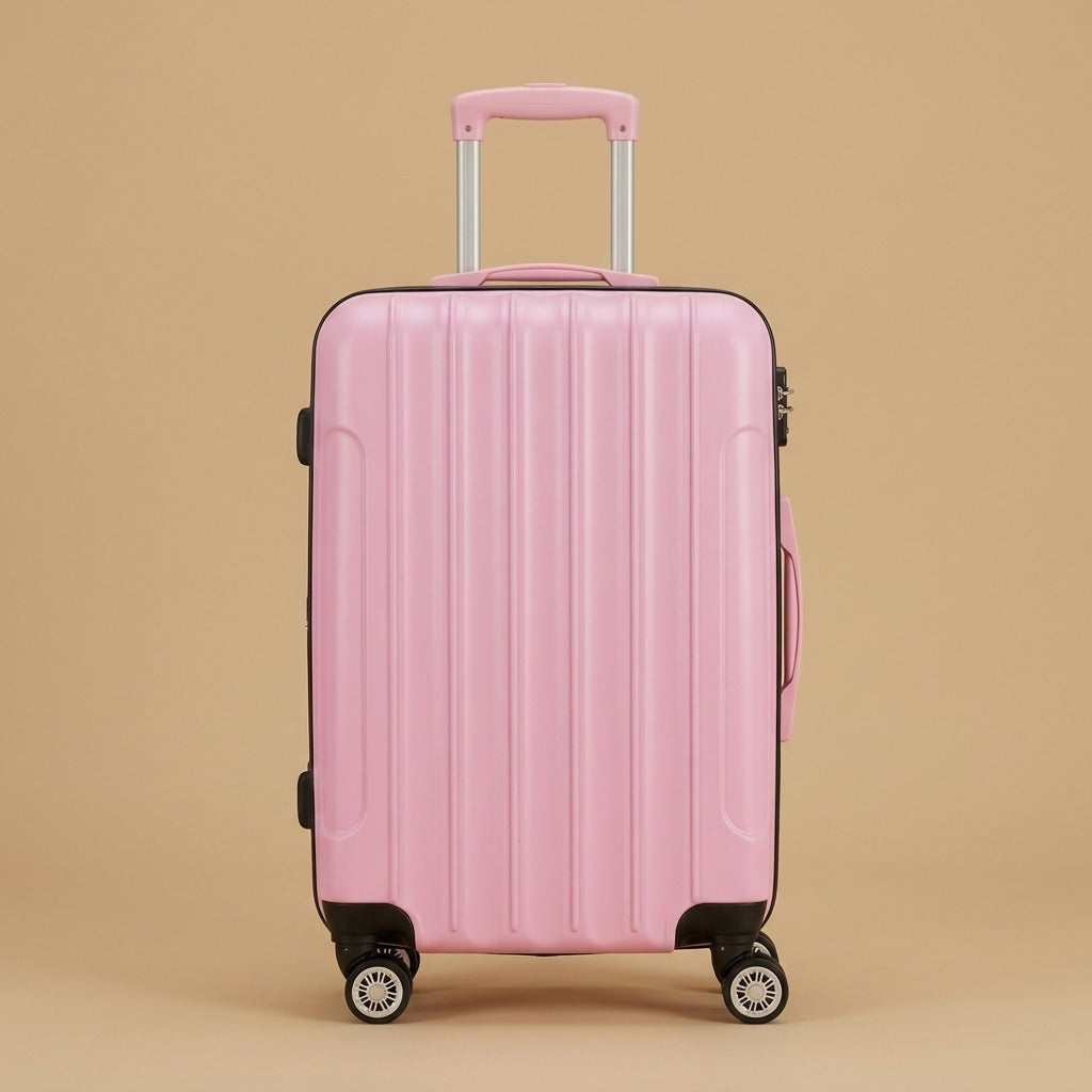Striped 3-Piece Spinner Luggage Set with TSA Lock