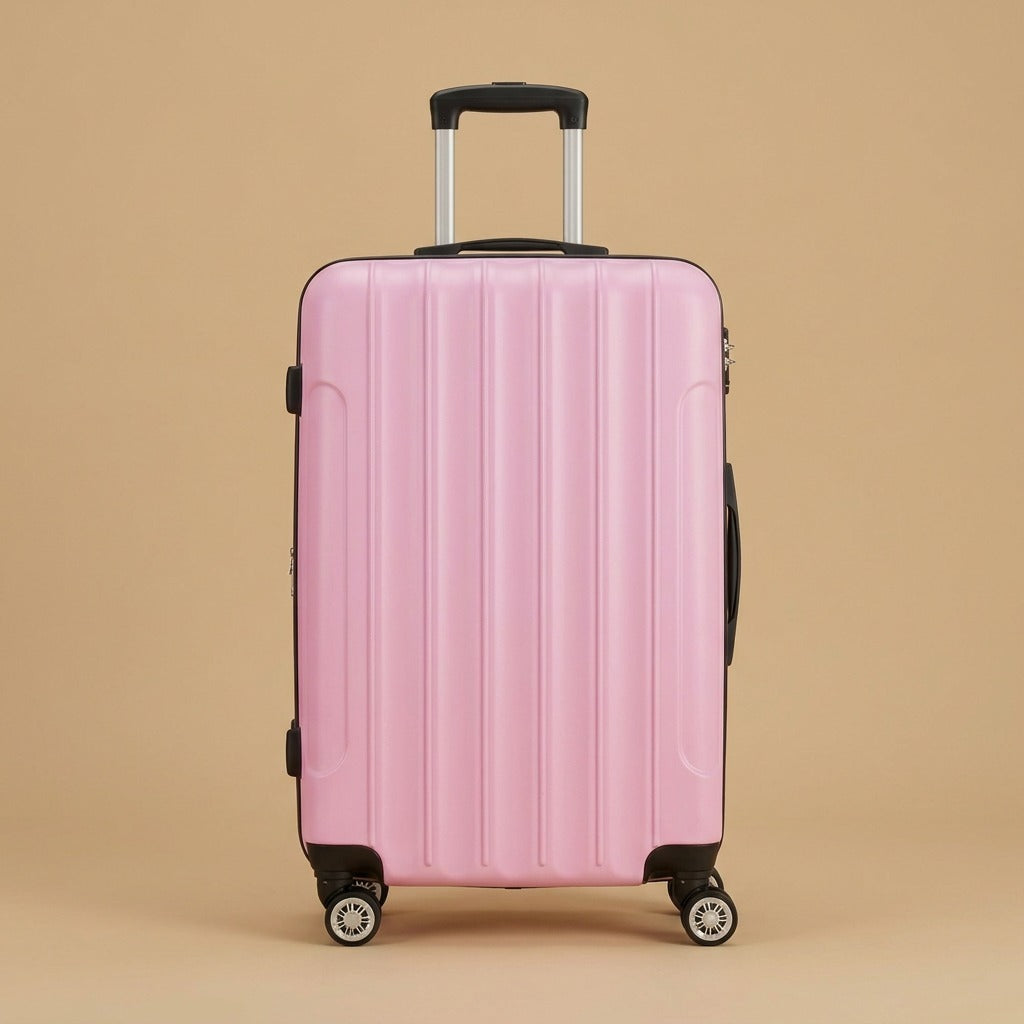 Striped 3-Piece Spinner Luggage Set with TSA Lock