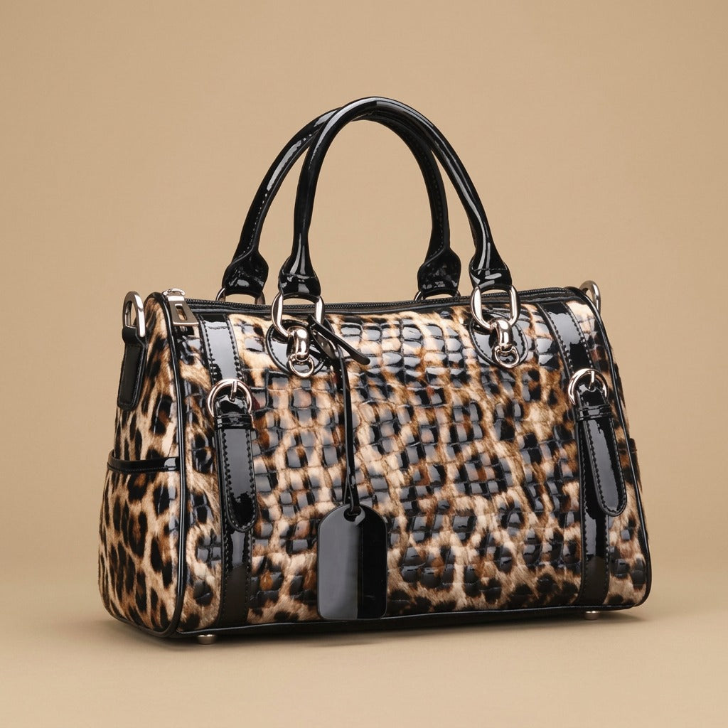 Leopard Print Handbag Fashion All-match Leather Large-capacity One-shoulder Bag