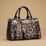 Leopard Print Handbag Fashion All-match Leather Large-capacity One-shoulder Bag