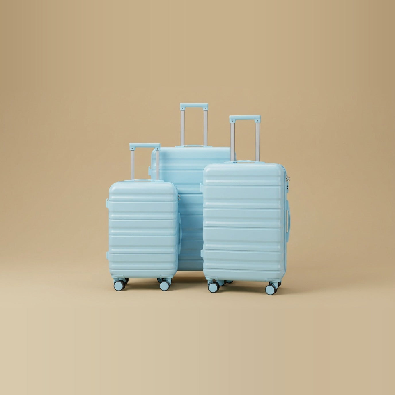 Waterproof ABS 3-Piece Spinner Luggage Set