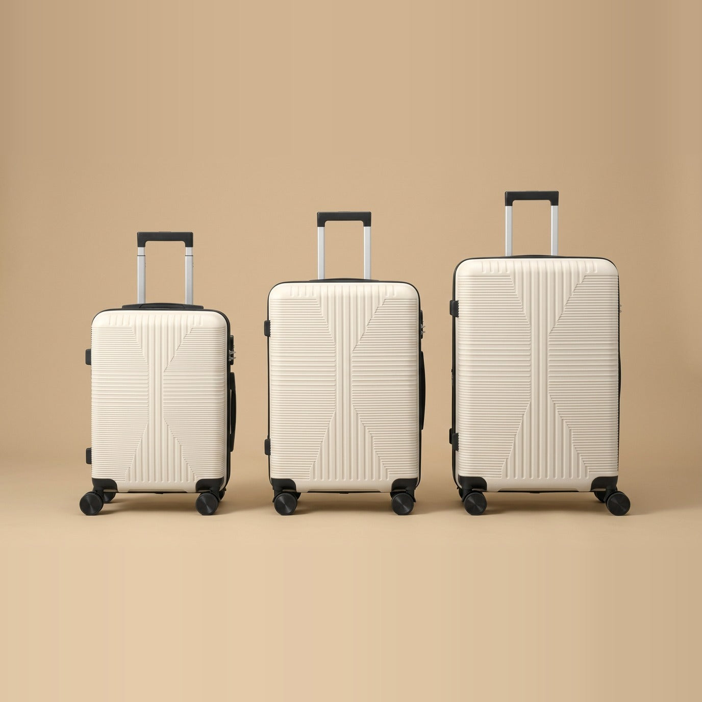 Crush-Resistant PP 3-Piece Spinner Luggage Set