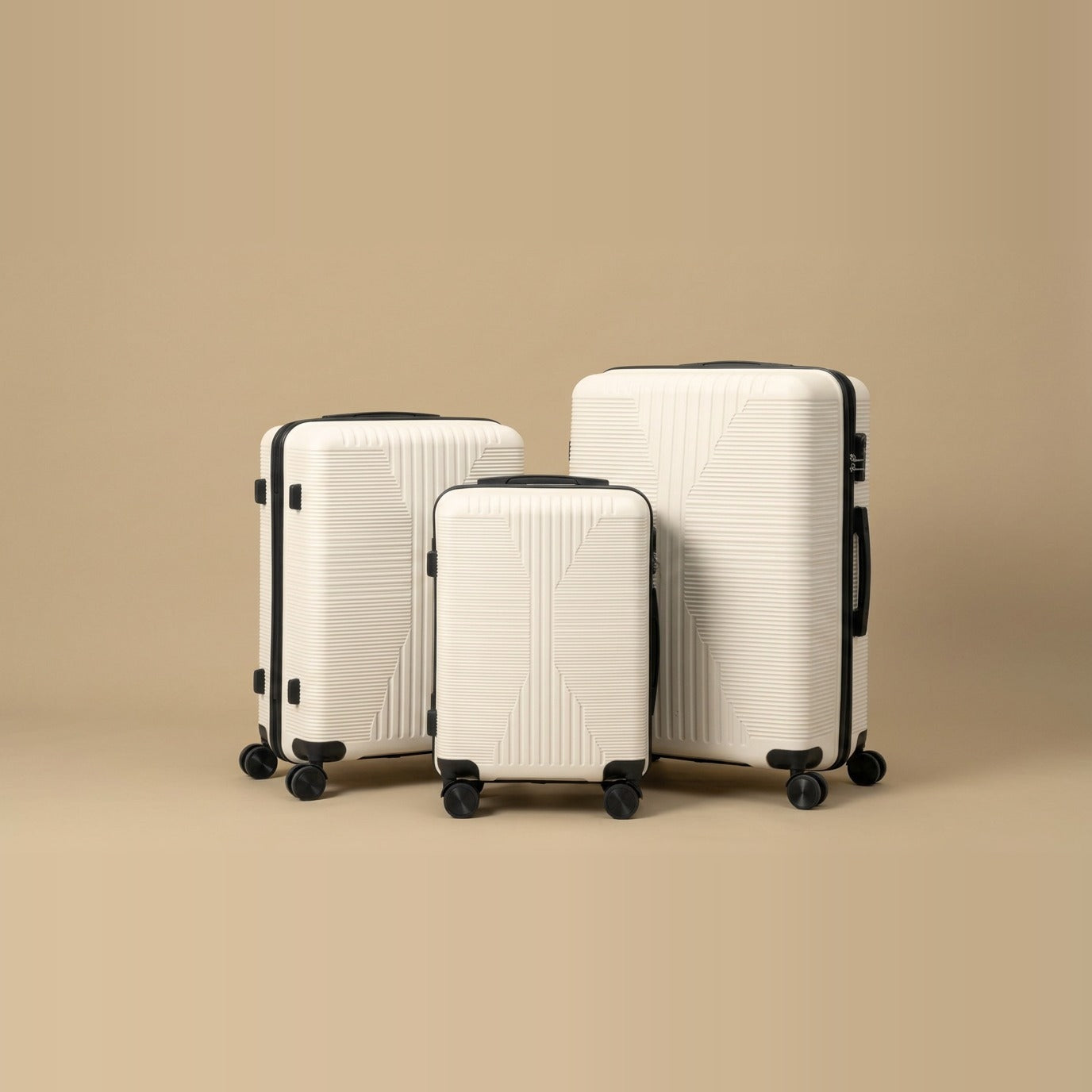 Crush-Resistant PP 3-Piece Spinner Luggage Set