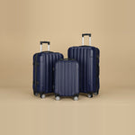 Classic Ribbed 3-Piece Spinner Luggage Set with TSA Lock