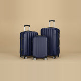 Classic Ribbed 3-Piece Spinner Luggage Set with TSA Lock