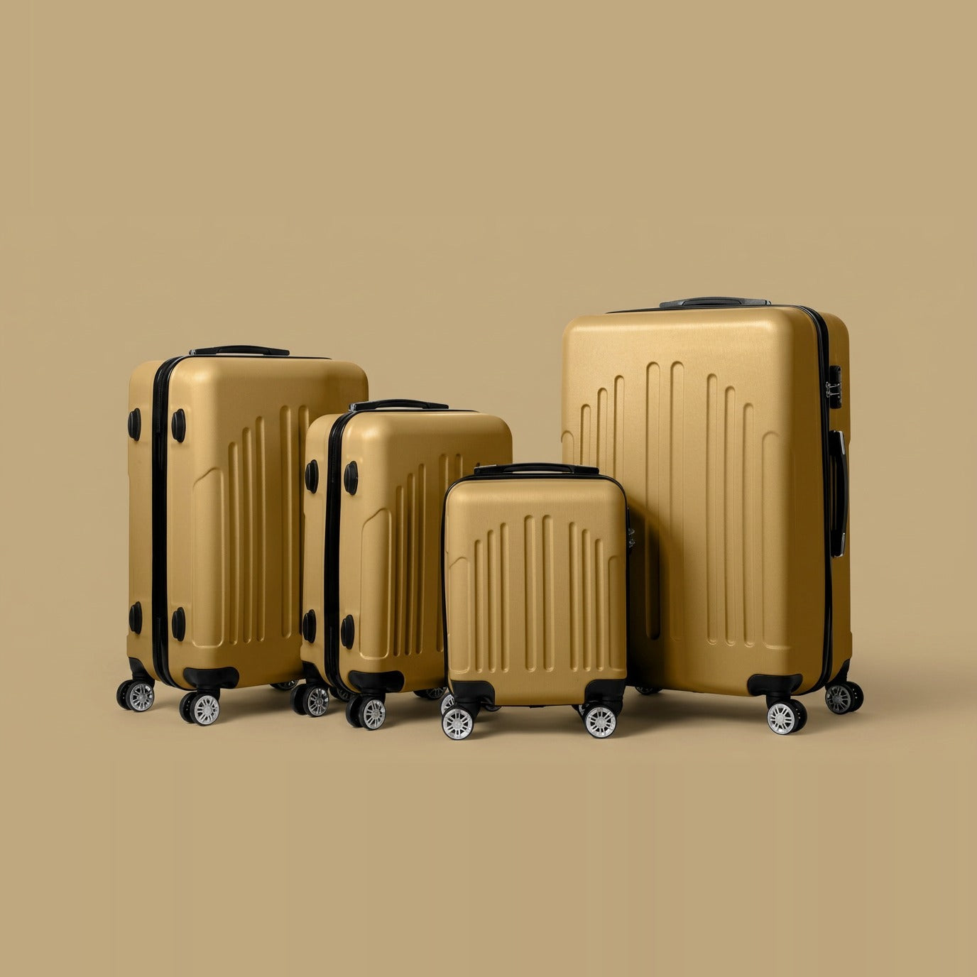 Vintage Stripe 4-Piece Spinner Luggage Set