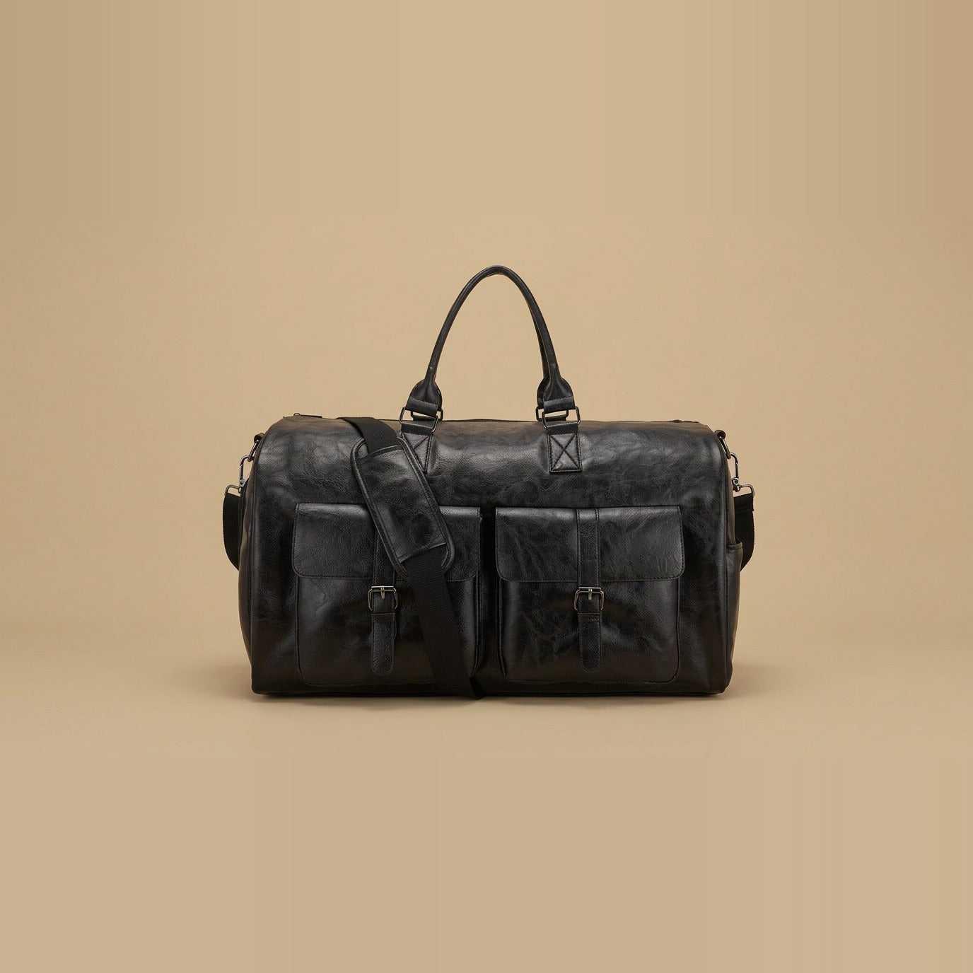 Leather Garment Duffel Bag