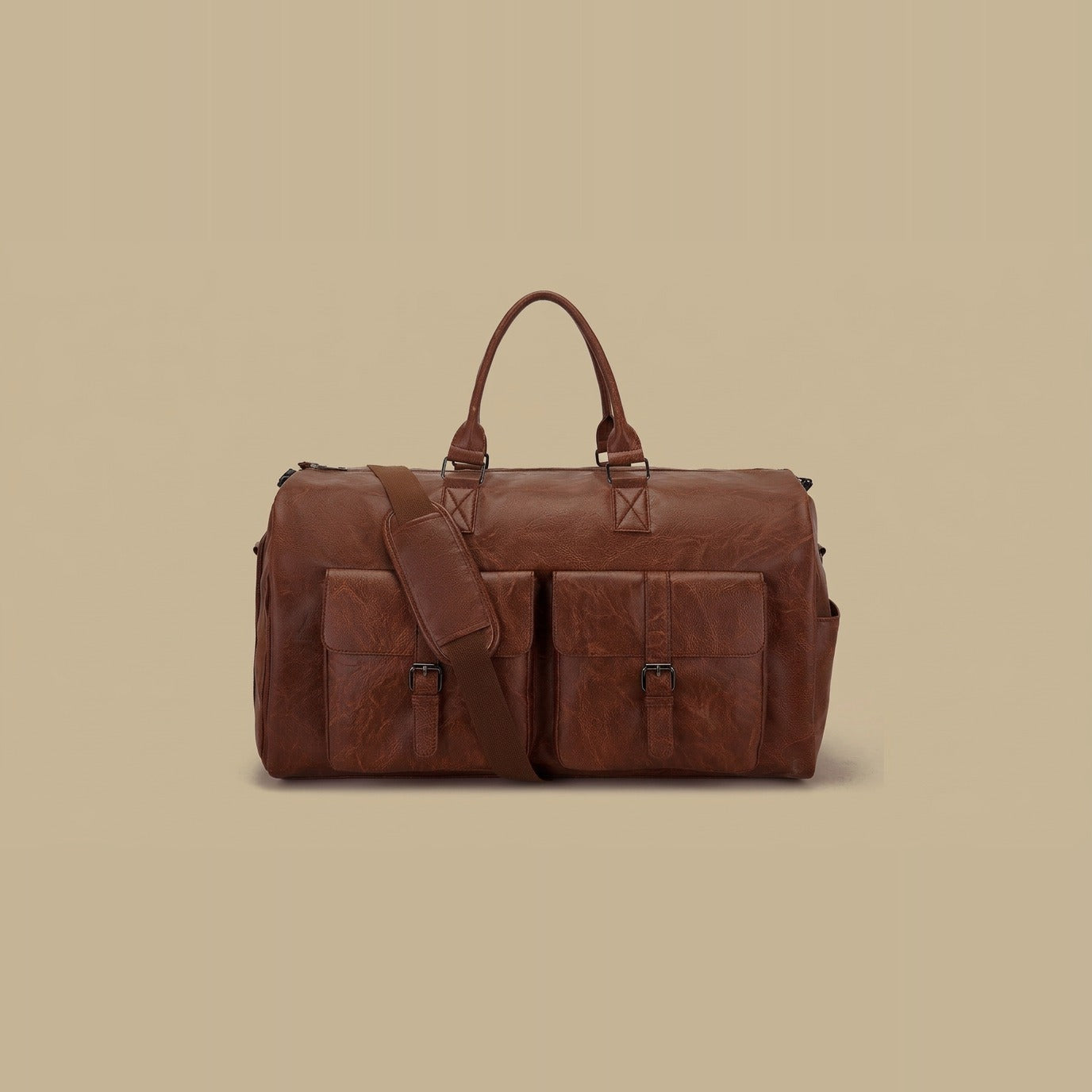 Leather Garment Duffel Bag