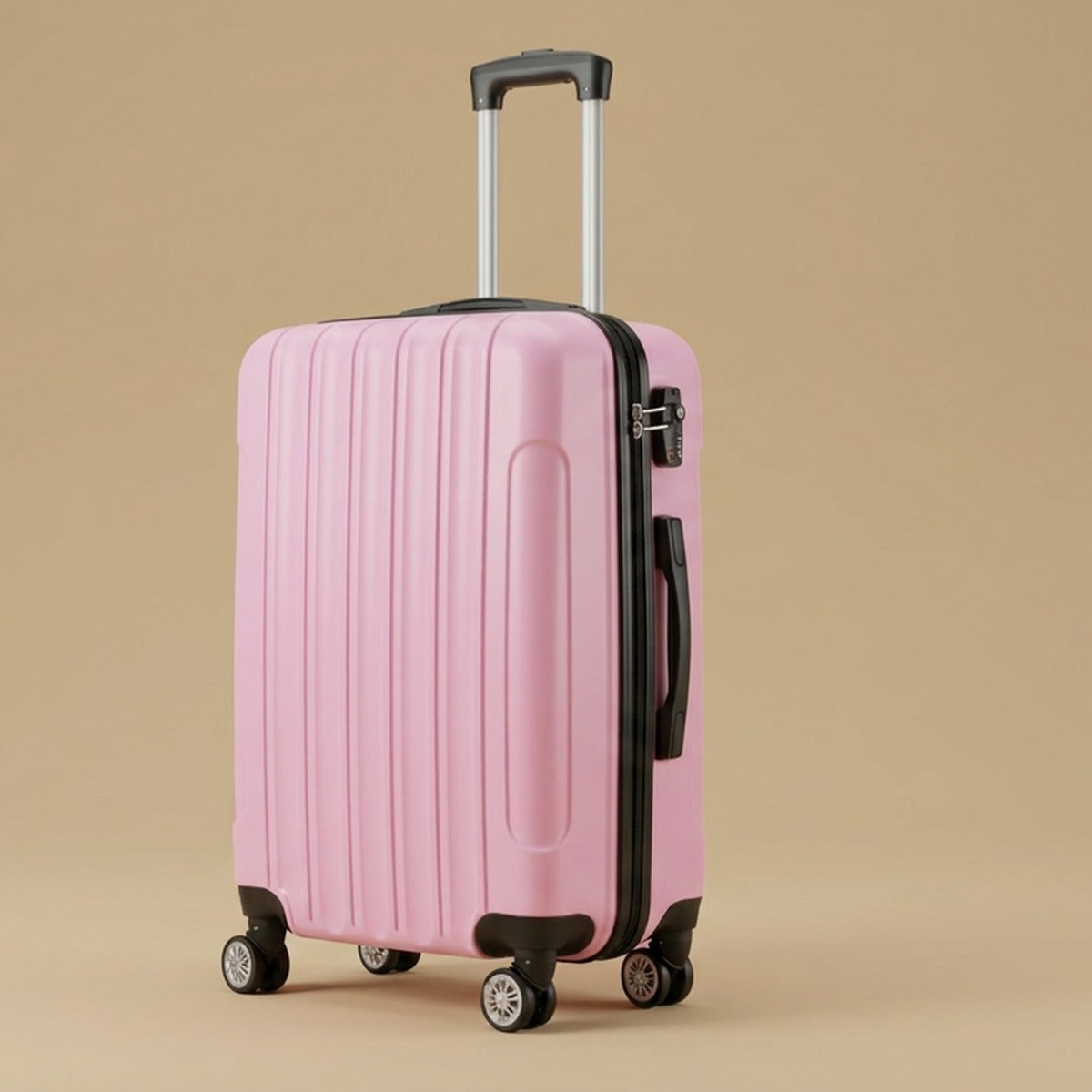 Striped 3-Piece Spinner Luggage Set with TSA Lock