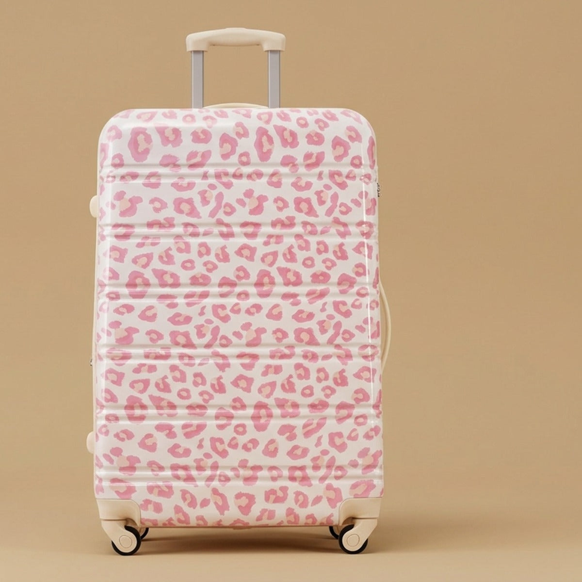 Leopard Print Expandable 3-Piece Hardshell Luggage Set