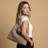 Hobo Bag Woven Suede Texture