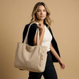 Tote Bag with Corduroy Texture