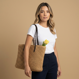 Tote Bag with Woven Texture