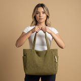 Tote Bag with Corduroy Texture