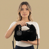 Shoulder Bag Faux Fur Handle