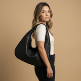 Hobo Bag Women Woven Leather Oversized Handbag