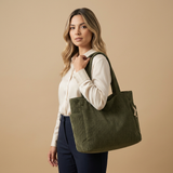 Tote Bag with Corduroy Texture