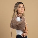 Shoulder Bag Faux Fur Handle