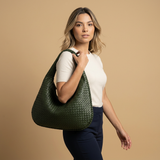 Hobo Bag Women Woven Leather Oversized Handbag