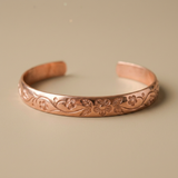 Cuff Bracelet Floral Engraved