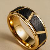 Ring Tungsten with Brushed Inlay