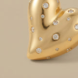 Earrings Heart with Crystal Inlay