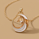 Pendant Necklace Crescent Enamel