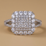 Ring with Square Pave Design