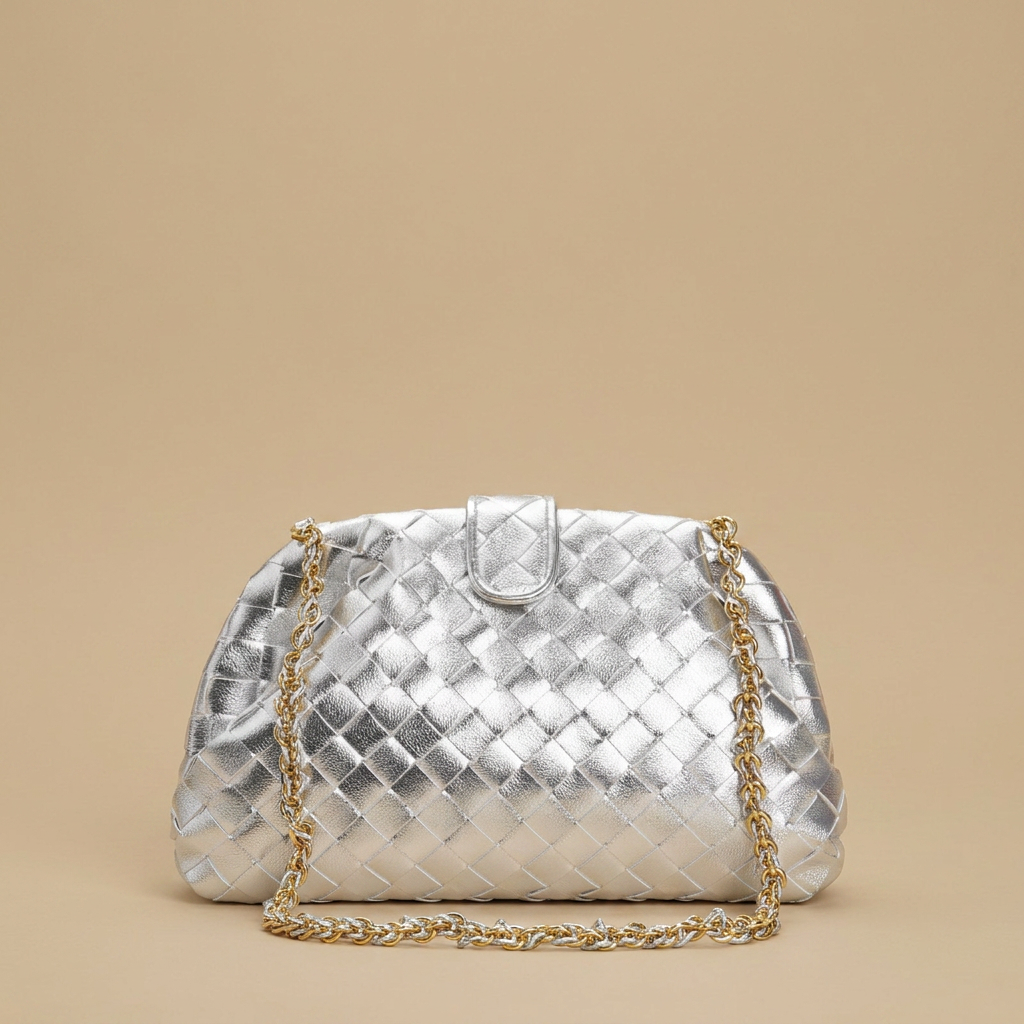Shoulder Bag Woven Leather Chain