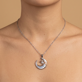 Pendant Necklace Crescent Enamel