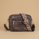 Crossbody Bag with Embroidered Strap