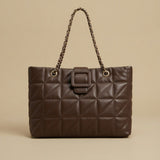 Shoulder Bag with Quilted Chain
