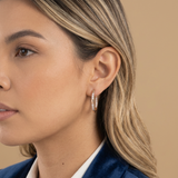 Earrings with Oval Zirconia