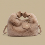 Shoulder Bag Faux Fur Handle