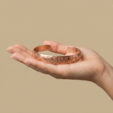 Cuff Bracelet Floral Engraved