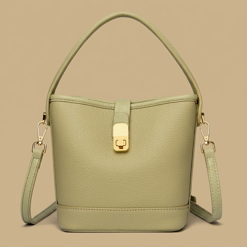 Shoulder Bag with Gold Clasp