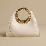 Hobo Bag with Gold Ring Handle