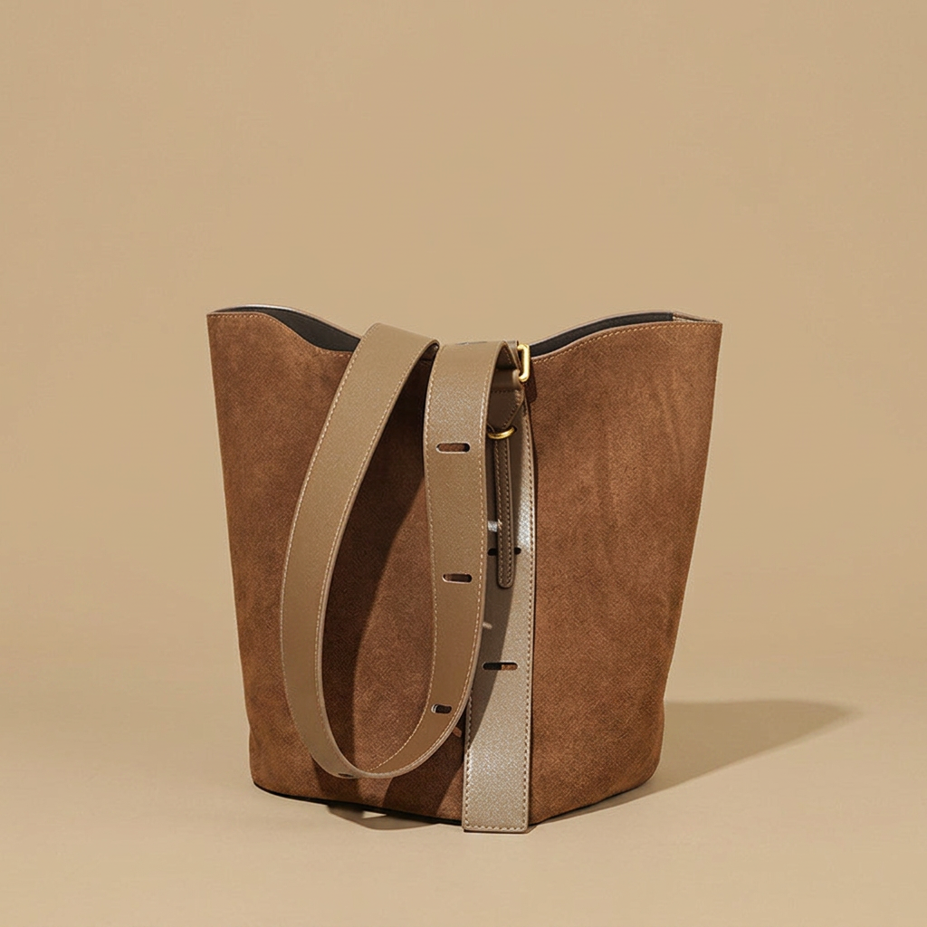 Shoulder Bag with Matte Leather