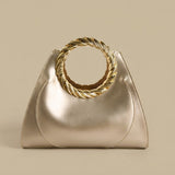 Hobo Bag with Gold Ring Handle