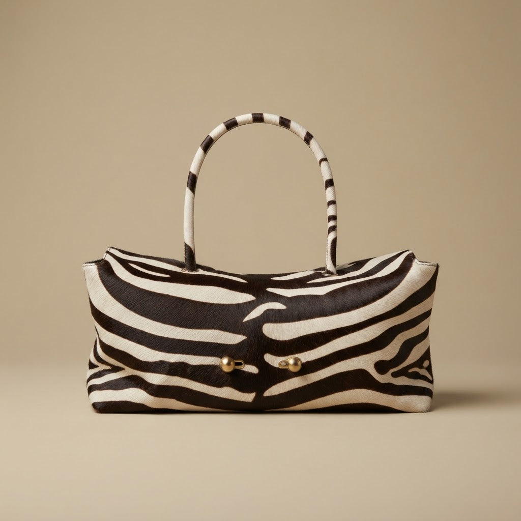Shoulder Bag with Gold Accents