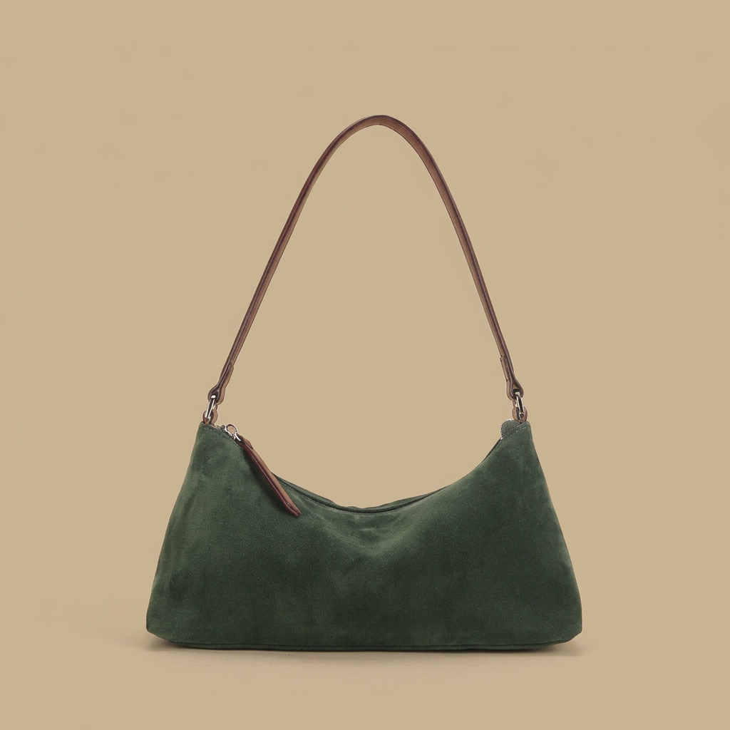 Shoulder Bag with Suede Finish