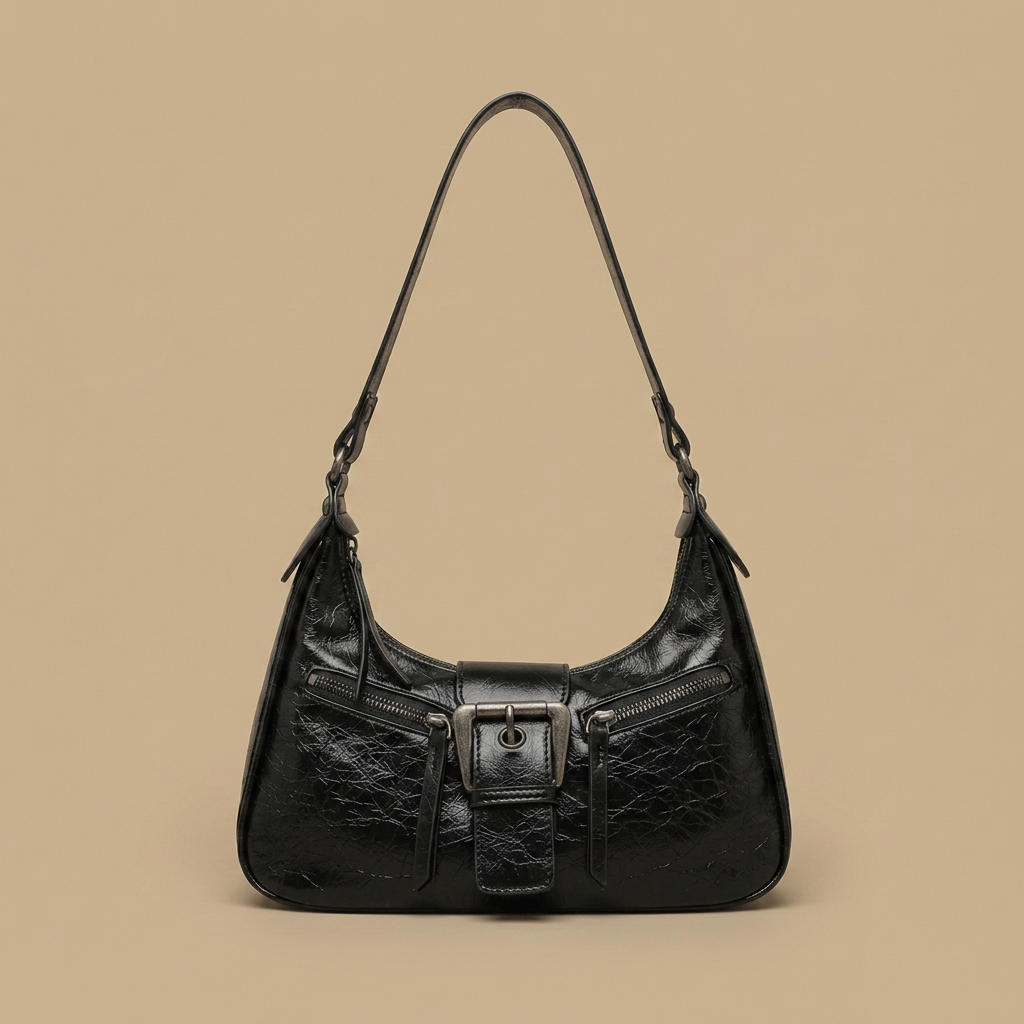 Shoulder Bag with Buckle Detail