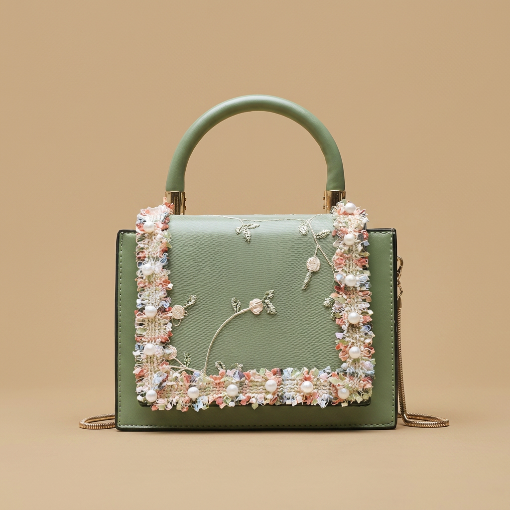 Crossbody Bag with Floral Lace